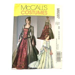 McCall's M6097 Sewing Pattern Misses Victorian Costume Laced Bodice UNCUT Size 1